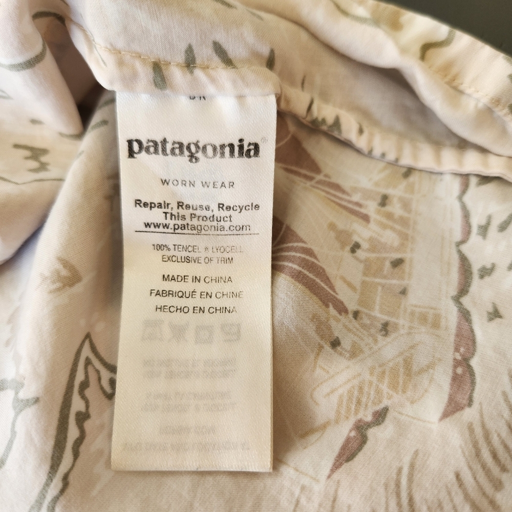 Patagonia Women's Limited Edition Pataloha Dress Size M Voyage Cream Hawaiian - Picture 9 of 15